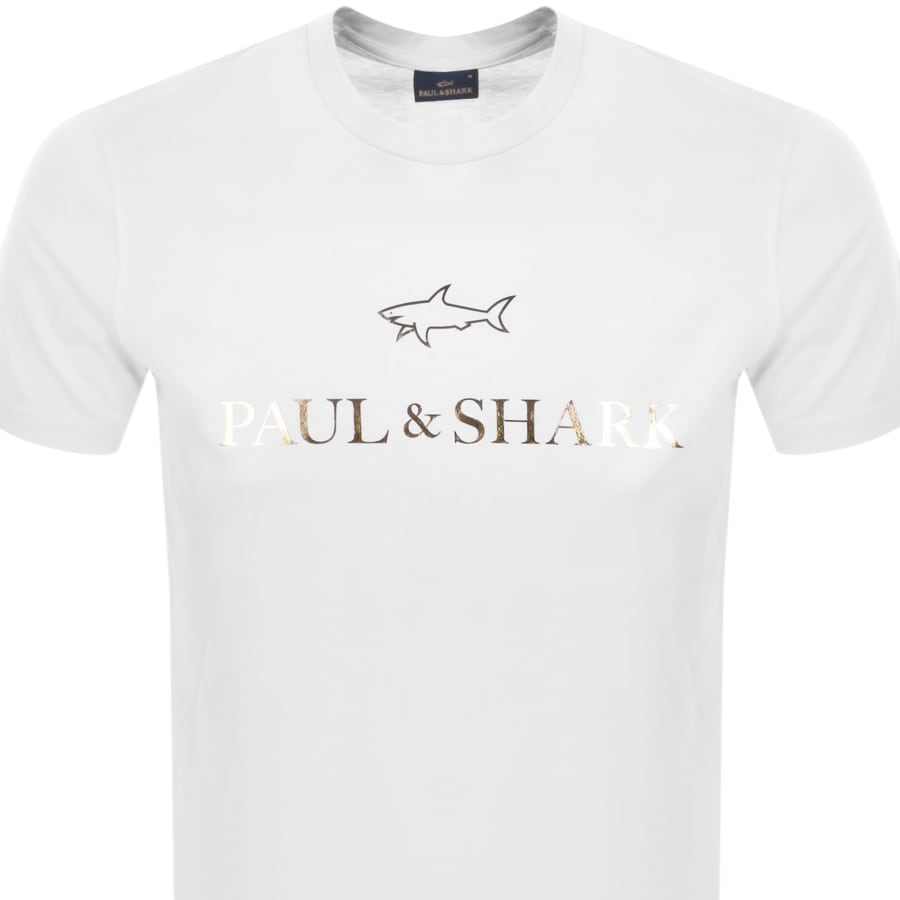 Image number 2 for Paul And Shark Printed Logo T Shirt White