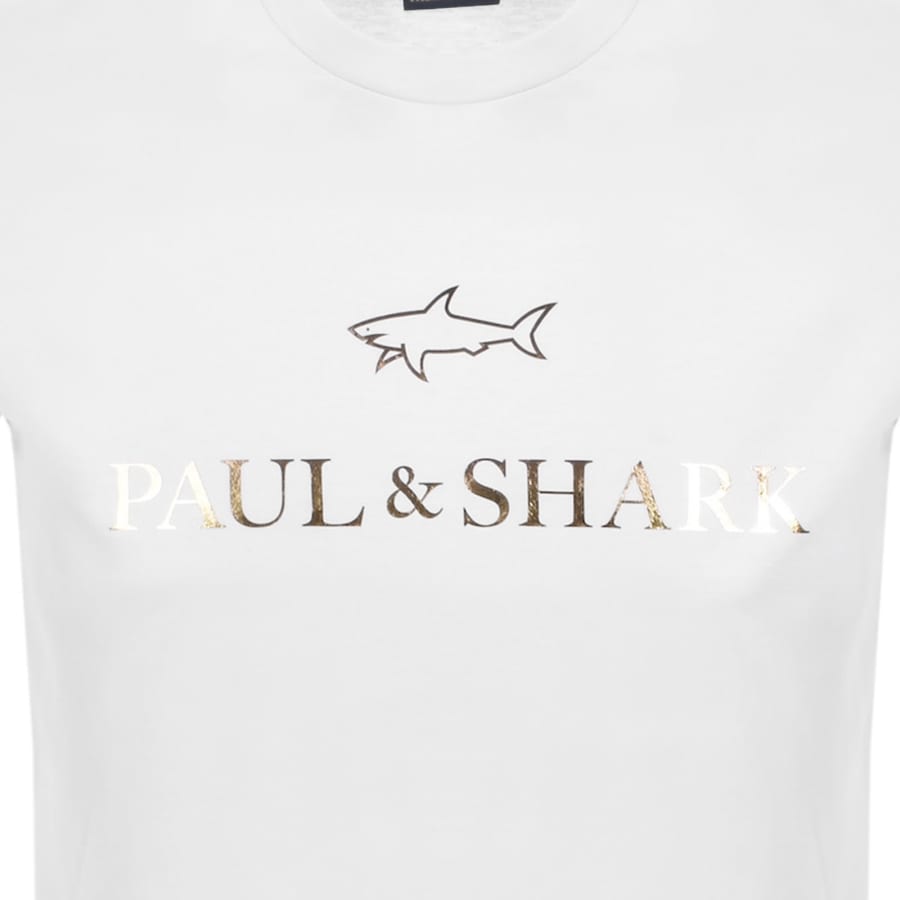 Image number 3 for Paul And Shark Printed Logo T Shirt White