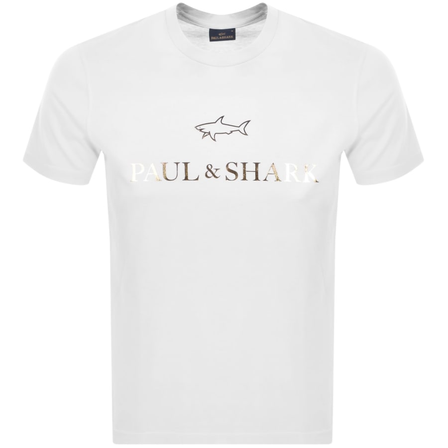 Image number 1 for Paul And Shark Printed Logo T Shirt White