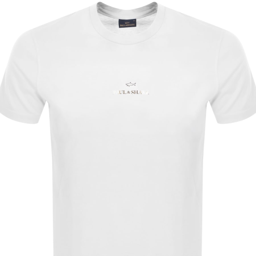 Image number 2 for Paul And Shark Printed Logo T Shirt White
