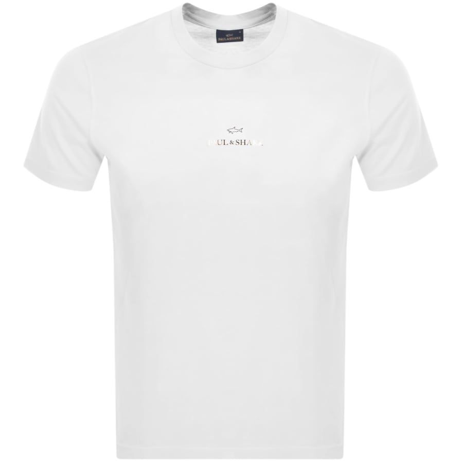 Image number 1 for Paul And Shark Printed Logo T Shirt White