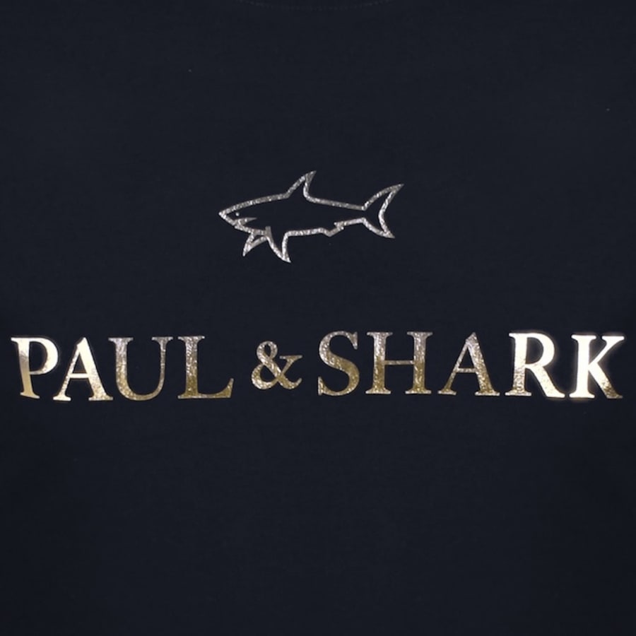 Image number 3 for Paul And Shark Printed Logo T Shirt Navy