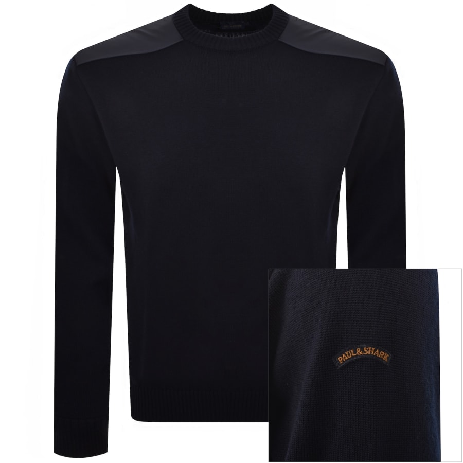 Image number 1 for Paul And Shark Typhoon Knit Jumper Navy