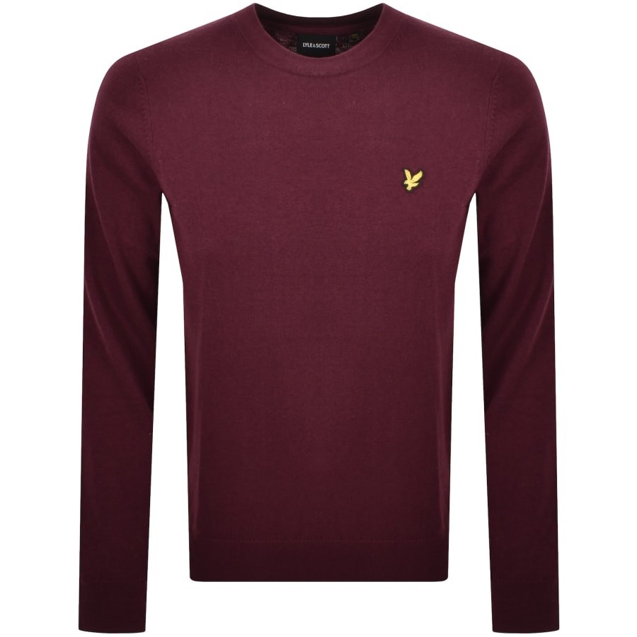 Image number 1 for Lyle And Scott Cotton Merino Jumper Burgundy