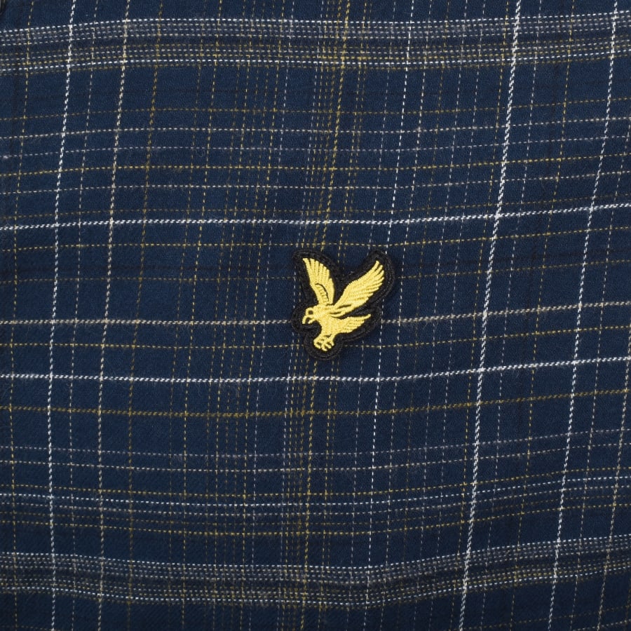 Image number 3 for Lyle And Scott Flannel Long Sleeve Shirt Navy