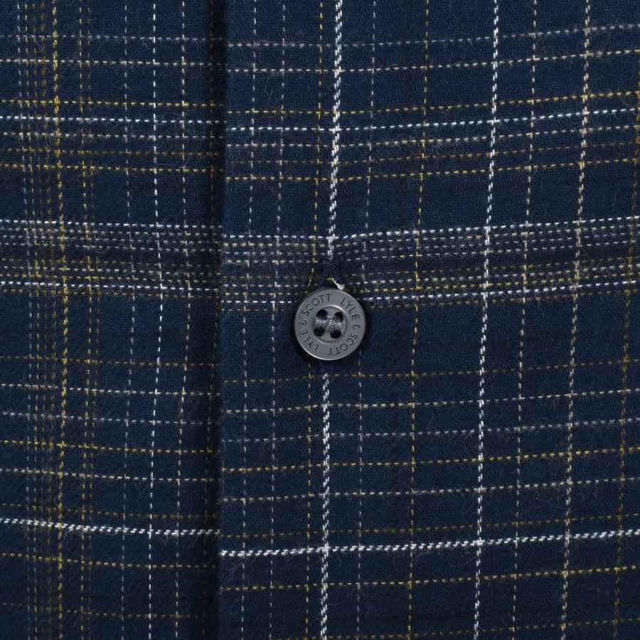 Image number 4 for Lyle And Scott Flannel Long Sleeve Shirt Navy
