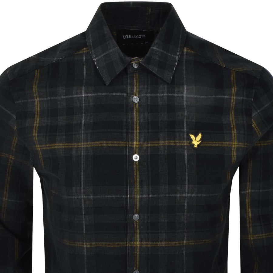 Image number 2 for Lyle And Scott Tartan Cord Long Sleeve Shirt Black