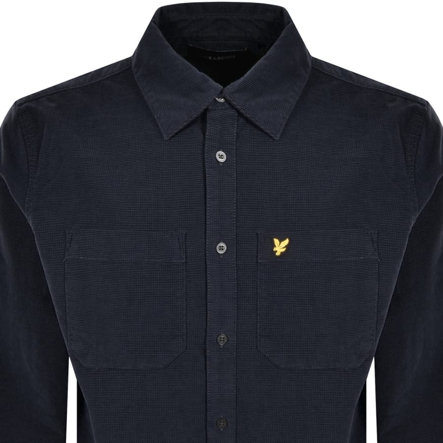 Image number 2 for Lyle And Scott Corduroy Long Sleeve Shirt Navy