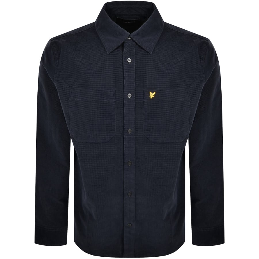 Image number 1 for Lyle And Scott Corduroy Long Sleeve Shirt Navy