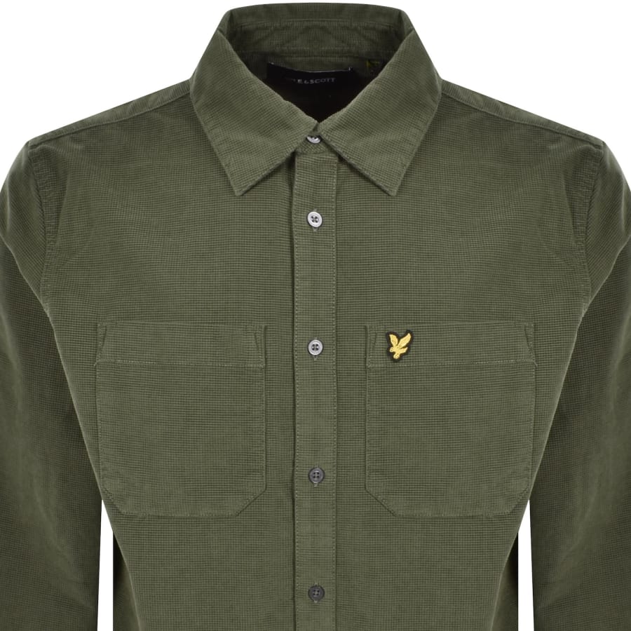 Image number 2 for Lyle And Scott Corduroy Long Sleeve Shirt Green