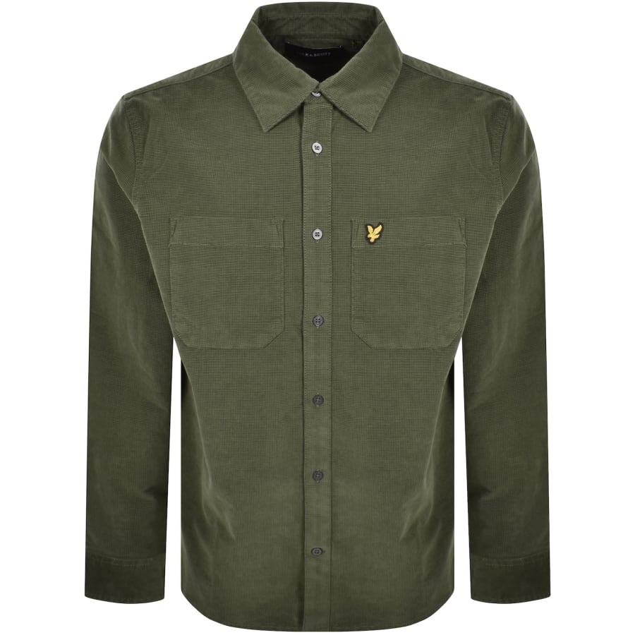 Image number 1 for Lyle And Scott Corduroy Long Sleeve Shirt Green