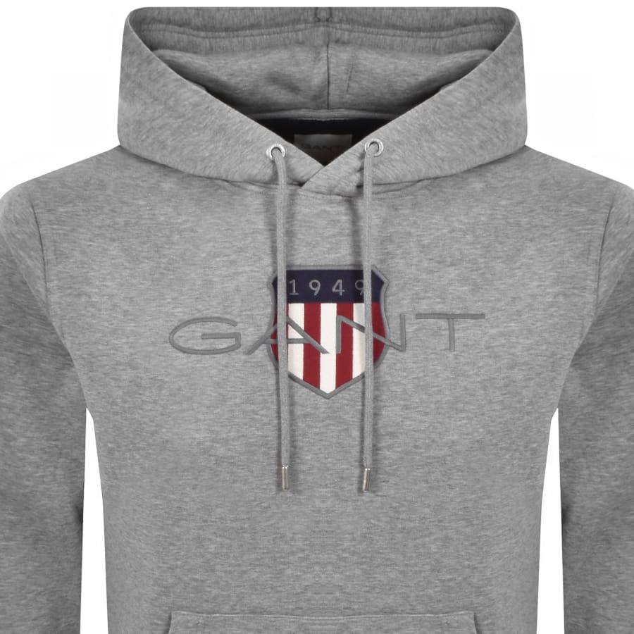 Image number 2 for Gant Logo Hoodie Grey