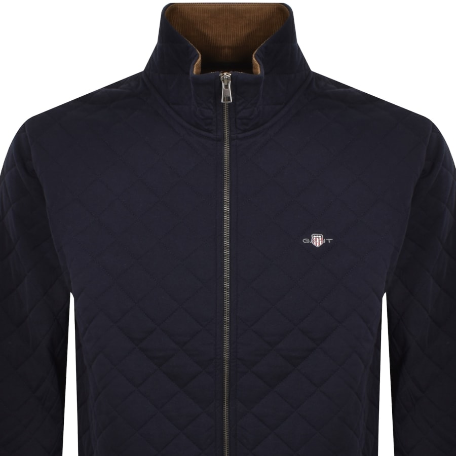 Image number 2 for Gant Quilted Cord Collar Jacket Navy