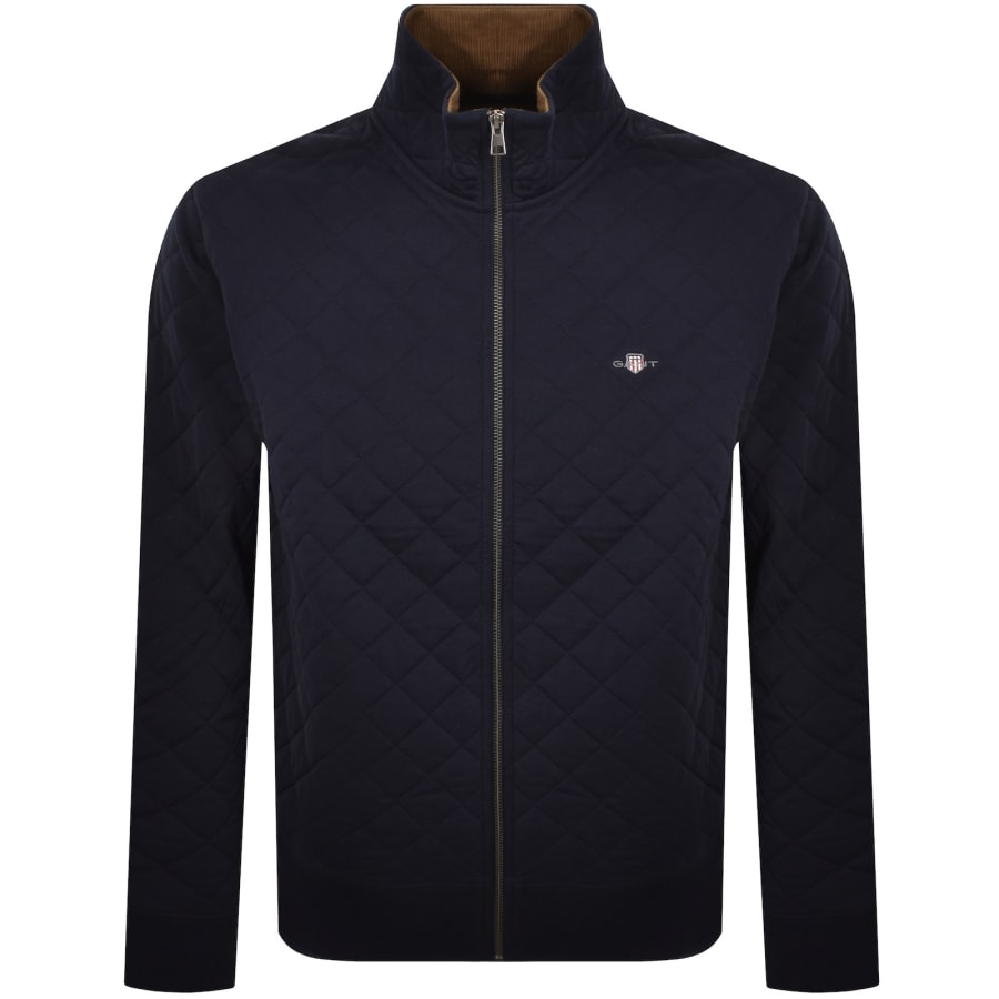 Image number 1 for Gant Quilted Cord Collar Jacket Navy