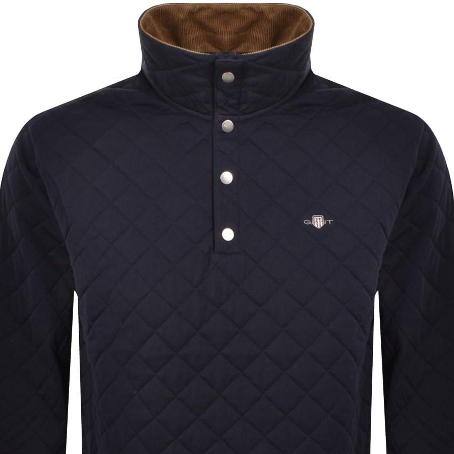 Image number 2 for Gant Quilted Cord Collar Jacket Navy