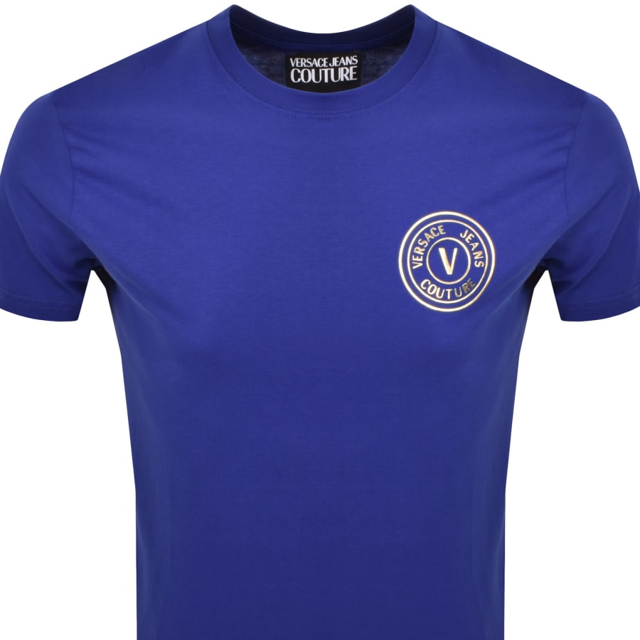 Image number 2 for Versace Jeans Couture Thick Foil T Shirt Blue