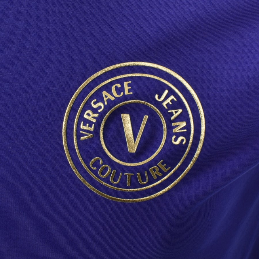 Image number 3 for Versace Jeans Couture Thick Foil T Shirt Blue