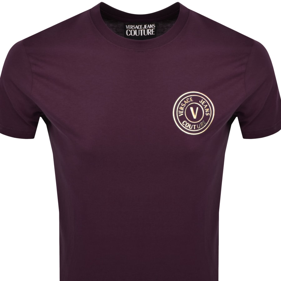 Image number 2 for Versace Jeans Couture Slim Fit Logo T Shirt Purple