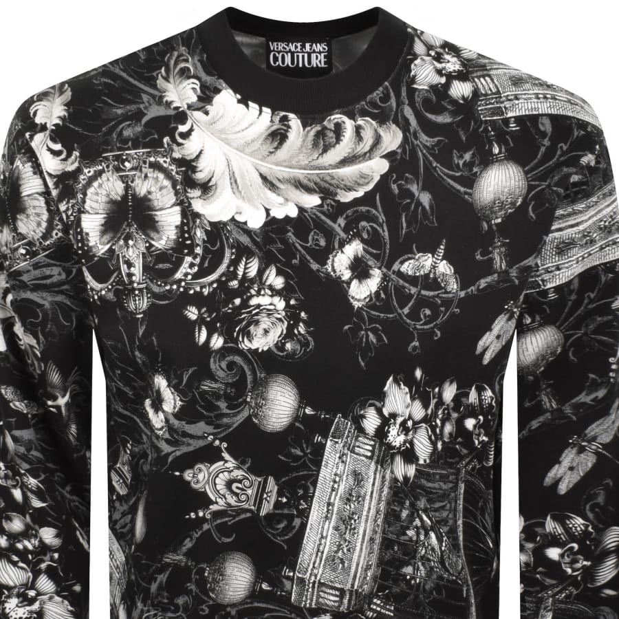 Image number 2 for Versace Jeans Couture Print Sweatshirt Black
