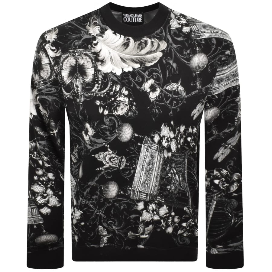 Image number 1 for Versace Jeans Couture Print Sweatshirt Black