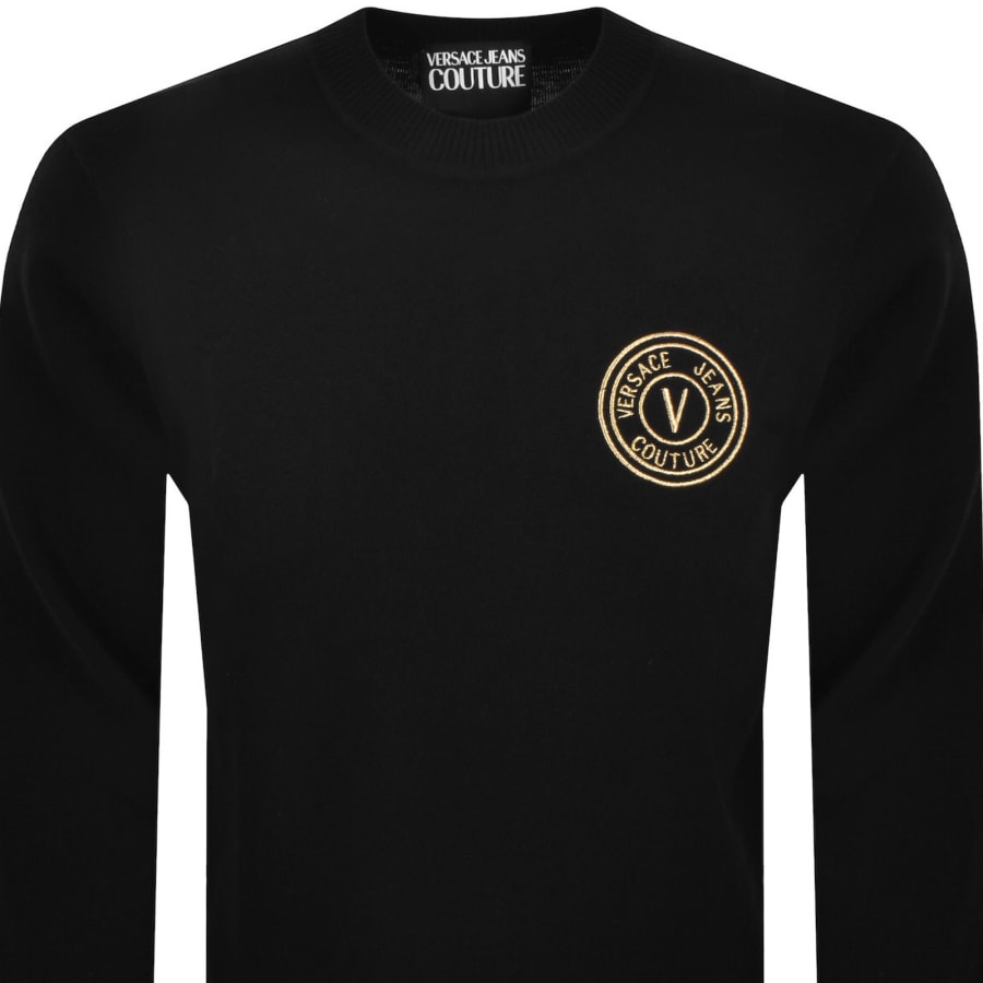 Image number 2 for Versace Jeans Couture Logo Knit Jumper Black