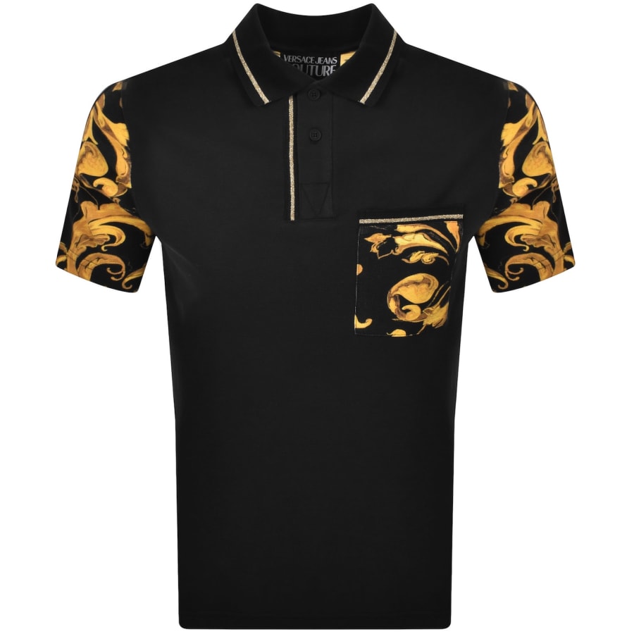 Image number 2 for Versace Jeans Couture Barocco Polo Black