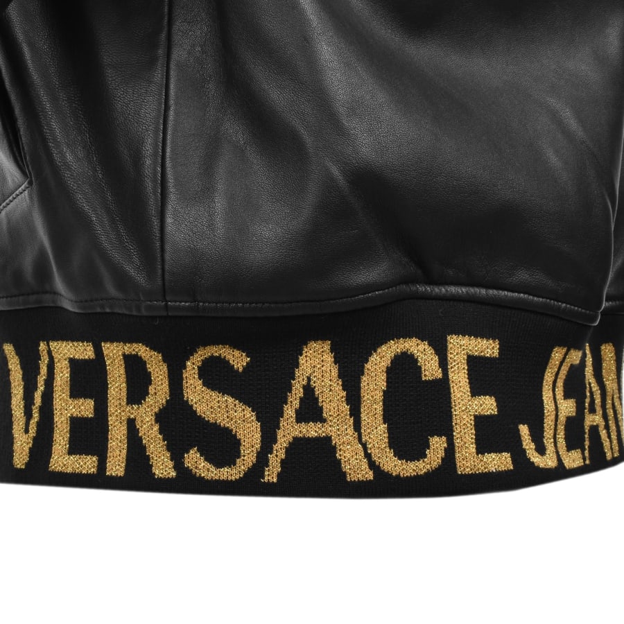 Image number 3 for Versace Jeans Couture Leather Jacket Black