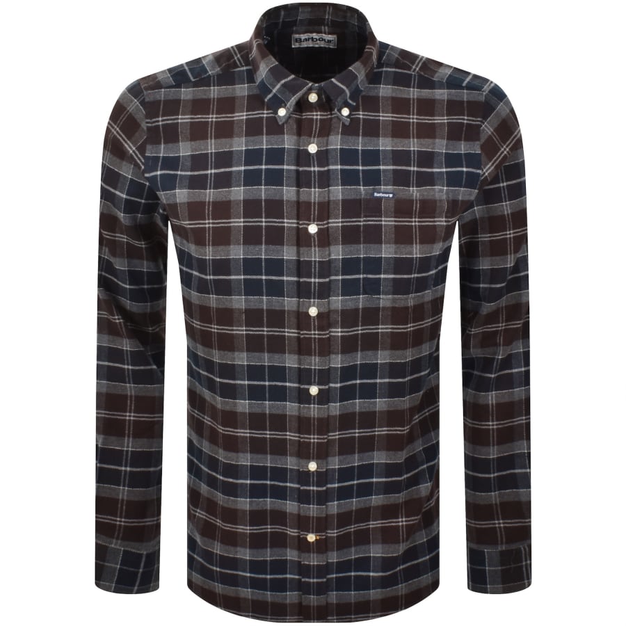 Image number 1 for Barbour Kyeloch Tartan Tailored Fit Shirt Brown