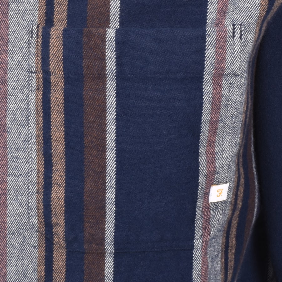 Image number 3 for Farah Joshua Stripe Shirt Blue