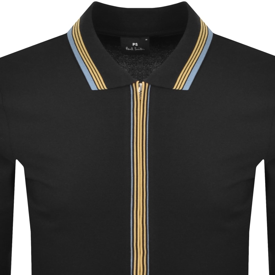 Image number 2 for Paul Smith Long Sleeved Polo T Shirt Black