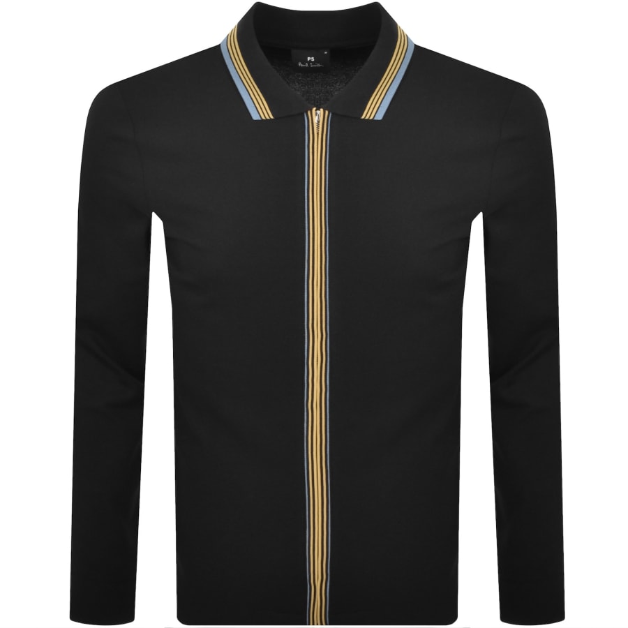 Image number 1 for Paul Smith Long Sleeved Polo T Shirt Black