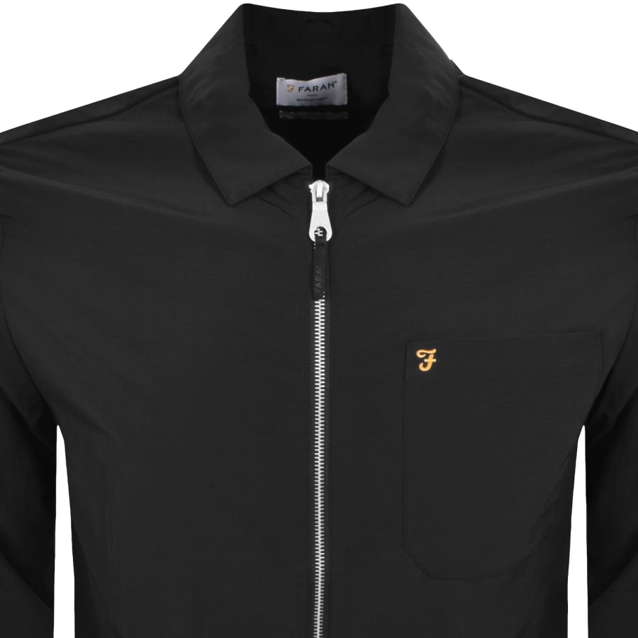 Image number 2 for Farah Fintoni Long Sleeve Overshirt Black
