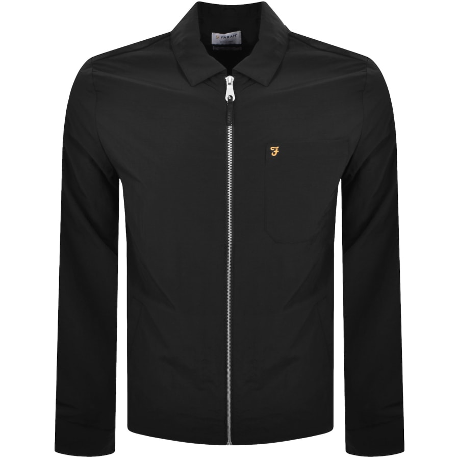 Image number 1 for Farah Fintoni Long Sleeve Overshirt Black