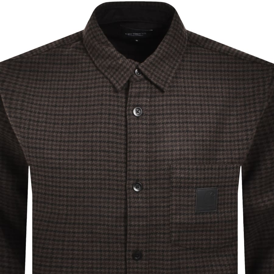 Image number 2 for Carhartt WIP Lowis Long Sleeve Shirt Brown