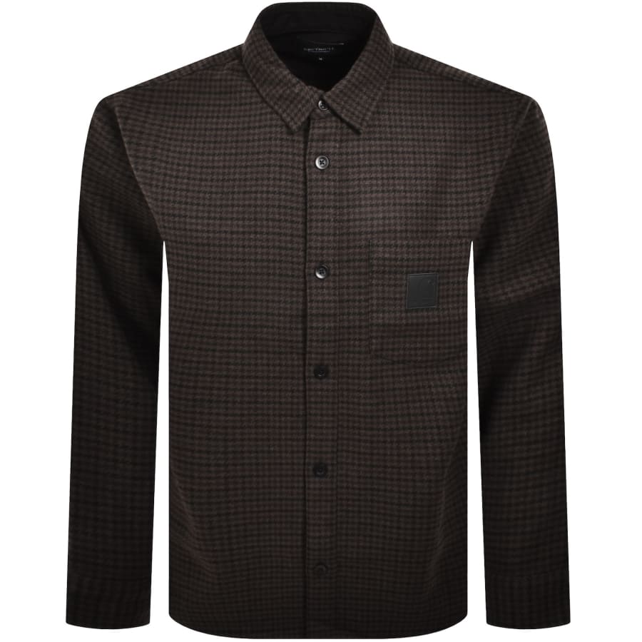 Image number 1 for Carhartt WIP Lowis Long Sleeve Shirt Brown
