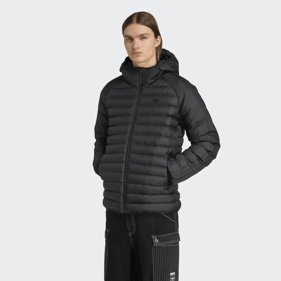 Image number 5 for adidas Originals Hooded Padded Jacket Black