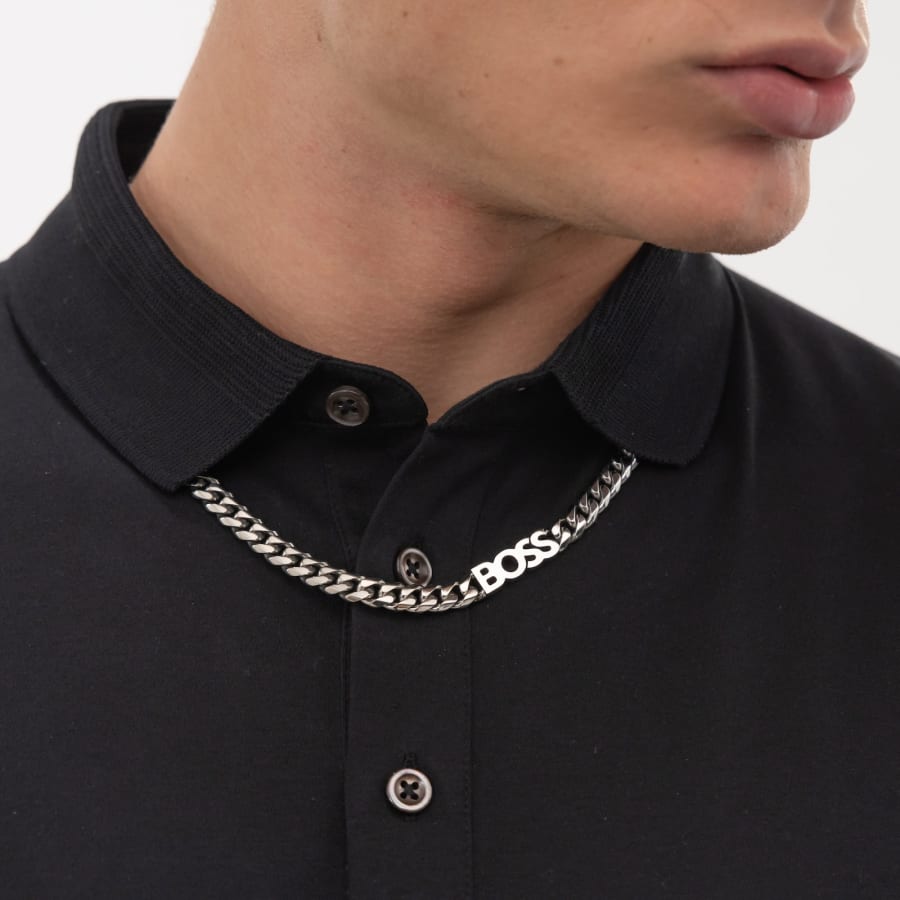 Image number 4 for BOSS Kassy Chain Necklace Silver