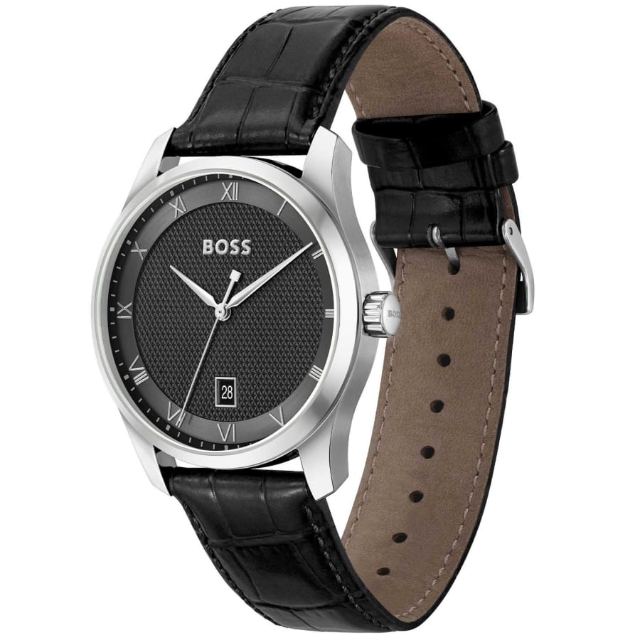 Image number 2 for BOSS Principle Leather Watch Black