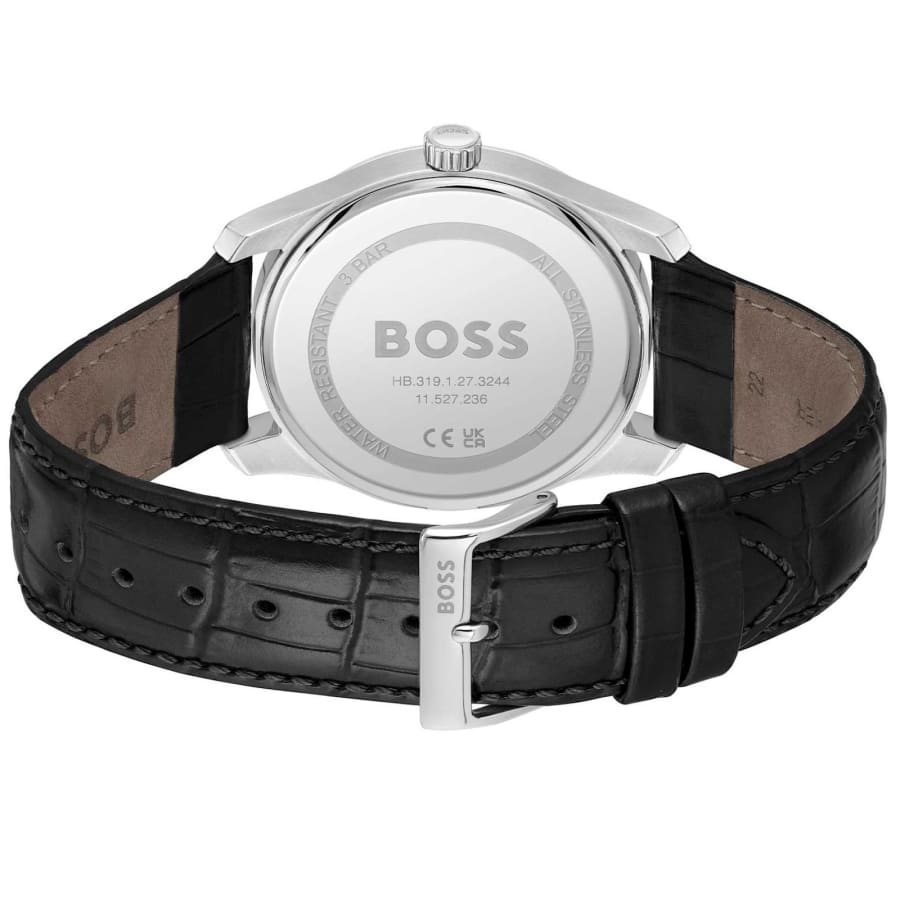 Image number 3 for BOSS Principle Leather Watch Black