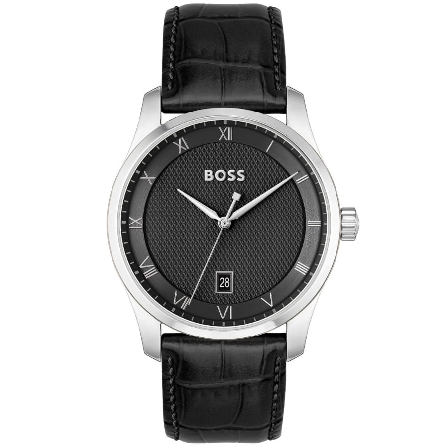 Image number 1 for BOSS Principle Leather Watch Black