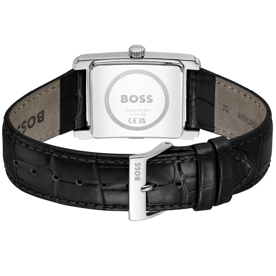 Image number 3 for BOSS Principle Dress Leather Watch Black
