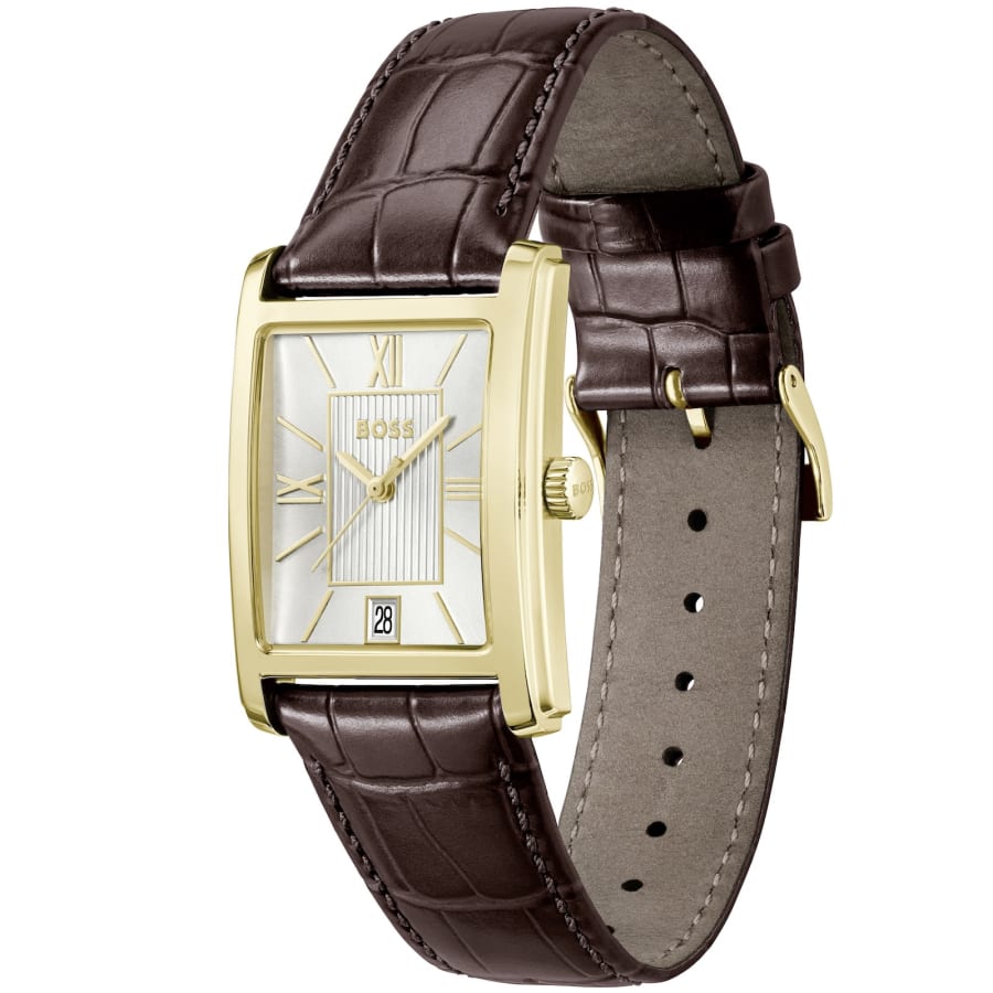 Image number 2 for BOSS Principle Dress Leather Watch Brown