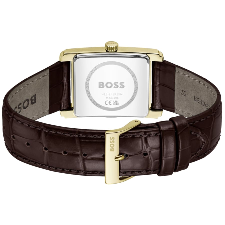 Image number 3 for BOSS Principle Dress Leather Watch Brown