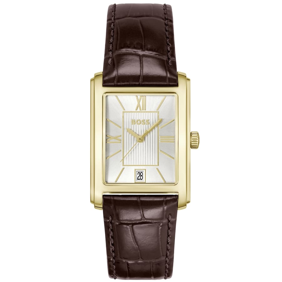 Image number 1 for BOSS Principle Dress Leather Watch Brown