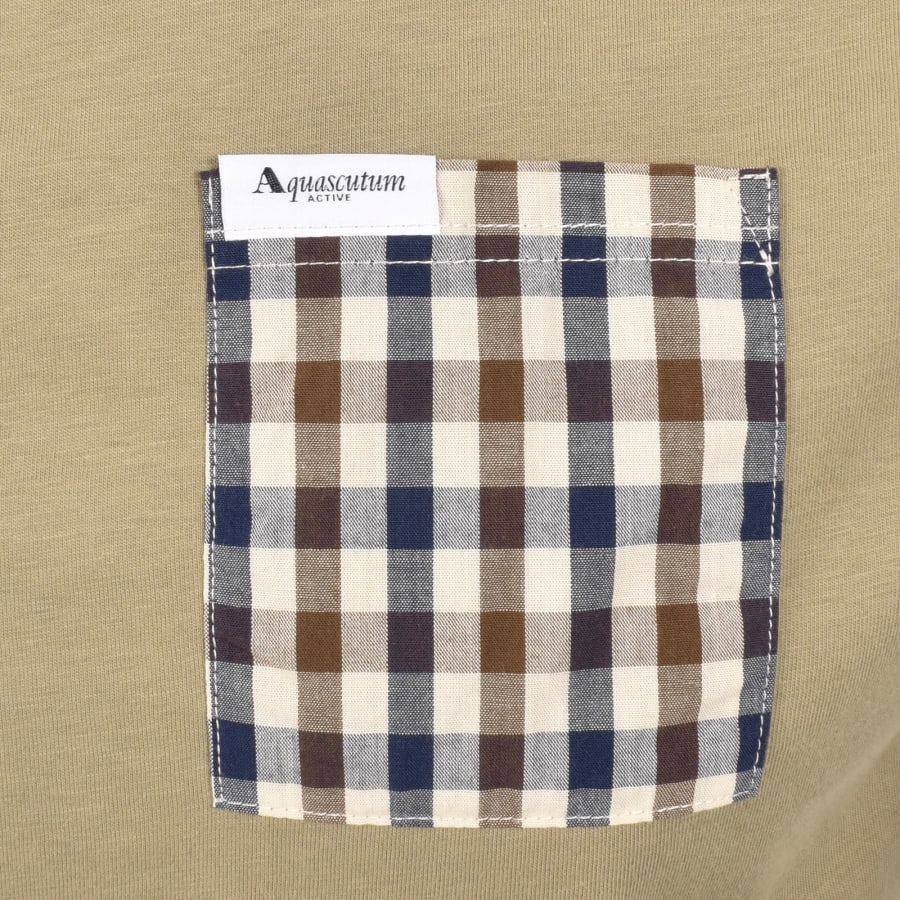 Image number 3 for Aquascutum Active Iconic Pocket T Shirt Khaki