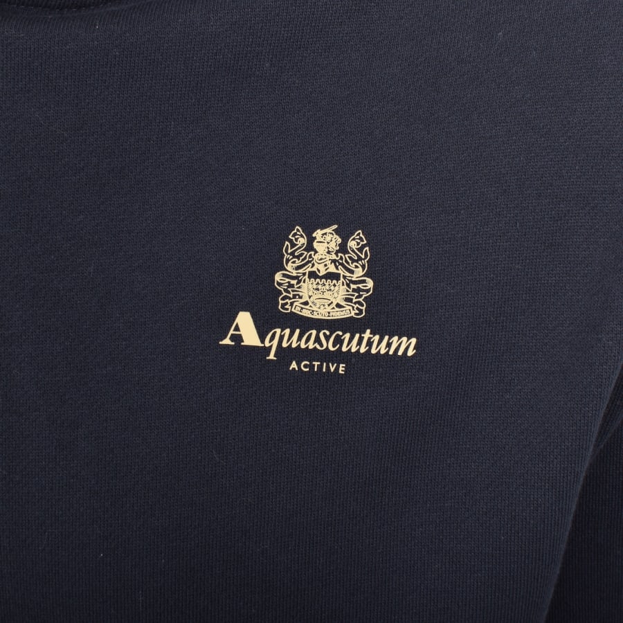 Image number 3 for Aquascutum Active Check Hoodie Fleece Navy