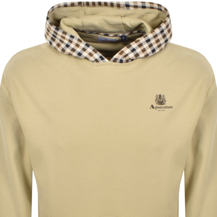 Image number 2 for Aquascutum Active Check Hoodie Fleece Beige