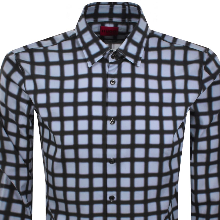 Image number 2 for HUGO Long Sleeved Ermo Shirt Blue
