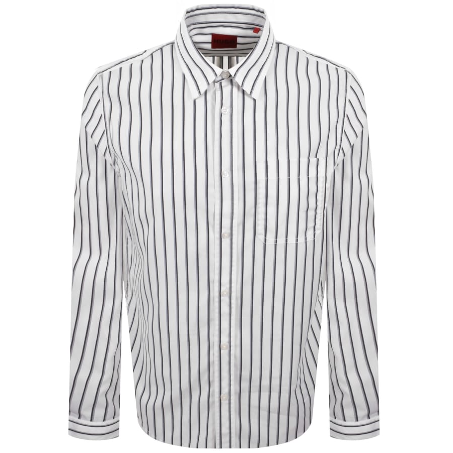 Image number 1 for HUGO Long Sleeved Erillo Shirt White