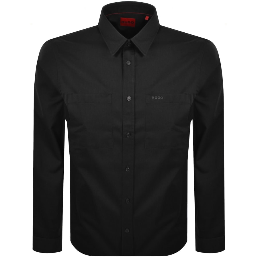 Image number 1 for HUGO Relaxed Fit Egrin Shirt Black
